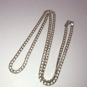 Vtg Sterling Silver Curb Chain Necklace 22”